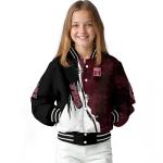 temple owls torn texture print red black varsity jacket best selling