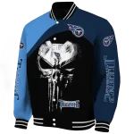 tennessee titans edgy mask navy black varsity jacket best selling