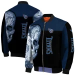 tennessee titans intricate skull navy black bomber jacket best selling