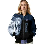 tennessee titans intricate skull navy black bomber jacket best selling