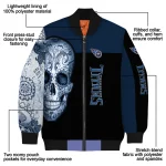 tennessee titans intricate skull navy black bomber jacket best selling