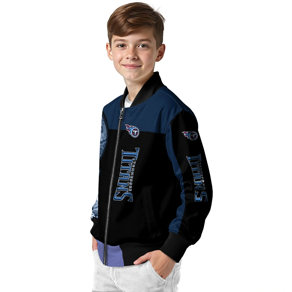 tennessee titans intricate skull navy black bomber jacket trendy tennessee titans intricate skull navy black bomber jacket trendy