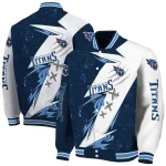 tennessee titans ripped bolt navy white varsity jacket best selling