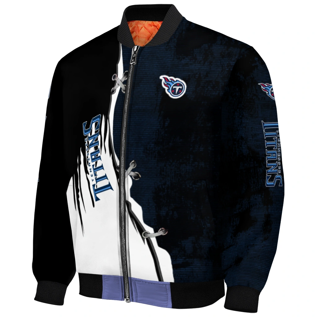 tennessee titans ripped grunge style navy black bomber jacket fashion forward tennessee titans ripped grunge style navy black bomber jacket fashion forward