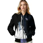 tennessee titans ripped grunge style navy black bomber jacket best selling
