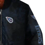 tennessee titans ripped grunge style navy black bomber jacket best selling