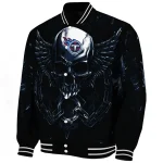 tennessee titans skull bite navy black varsity jacket best selling