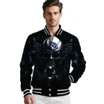 tennessee titans skull bite navy black varsity jacket best selling