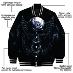 tennessee titans skull bite navy black varsity jacket best selling
