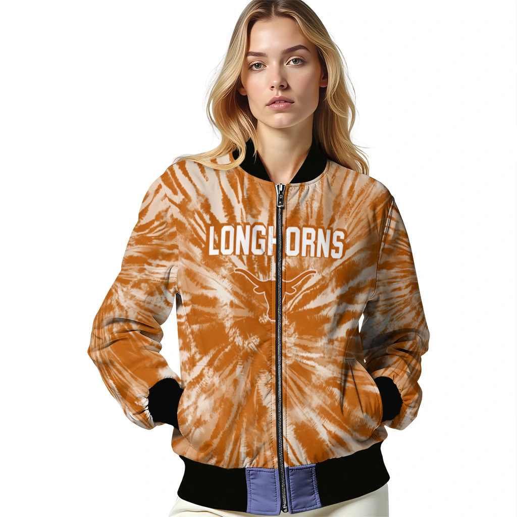 texas longhorns dynamic rings orange bomber jacket latest model texas longhorns dynamic rings orange bomber jacket latest model