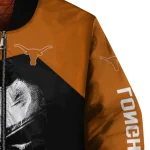 texas longhorns edgy mask orange black bomber jacket best selling