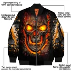 texas longhorns inferno skull orange black bomber jacket best selling