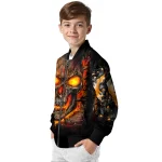 texas longhorns inferno skull orange black bomber jacket best selling