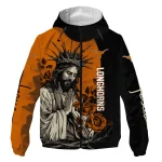 texas longhorns jesus roses orange black windbreaker jacket best selling