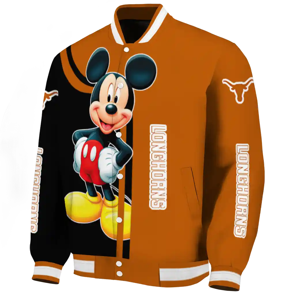 texas longhorns mickey mouse orange varsity jacket best selling texas longhorns mickey mouse orange varsity jacket best selling