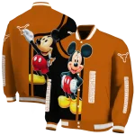 texas longhorns mickey mouse orange varsity jacket best selling