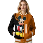 texas longhorns mickey mouse orange varsity jacket best selling