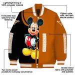 texas longhorns mickey mouse orange varsity jacket best selling
