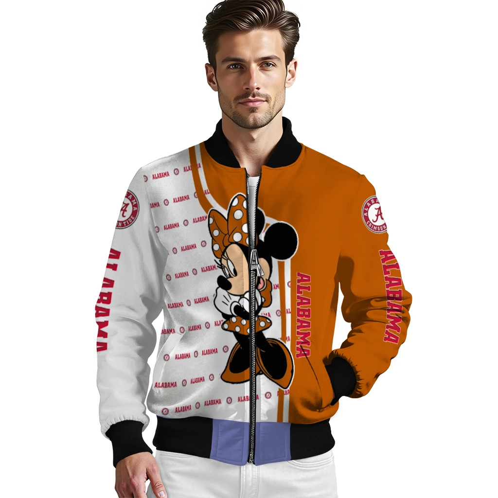 texas longhorns minnie mouse orange bomber jacket high quality texas longhorns minnie mouse orange bomber jacket high quality