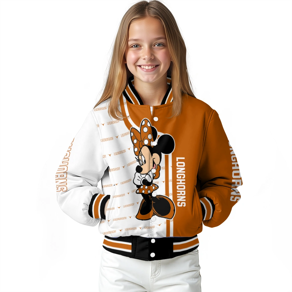 texas longhorns minnie mouse orange varsity jacket top rated texas longhorns minnie mouse orange varsity jacket top rated