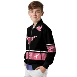 texas longhorns pink ribbon black pink bomber jacket best selling