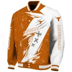 texas longhorns ripped bolt orange white varsity jacket best selling