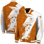 texas longhorns ripped bolt orange white varsity jacket best selling
