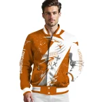texas longhorns ripped bolt orange white varsity jacket best selling