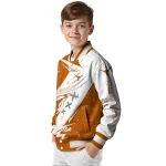 texas longhorns ripped bolt orange white varsity jacket best selling
