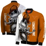 texas longhorns spooky grin orange bomber jacket best selling