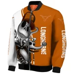 texas longhorns spooky grin orange bomber jacket best selling