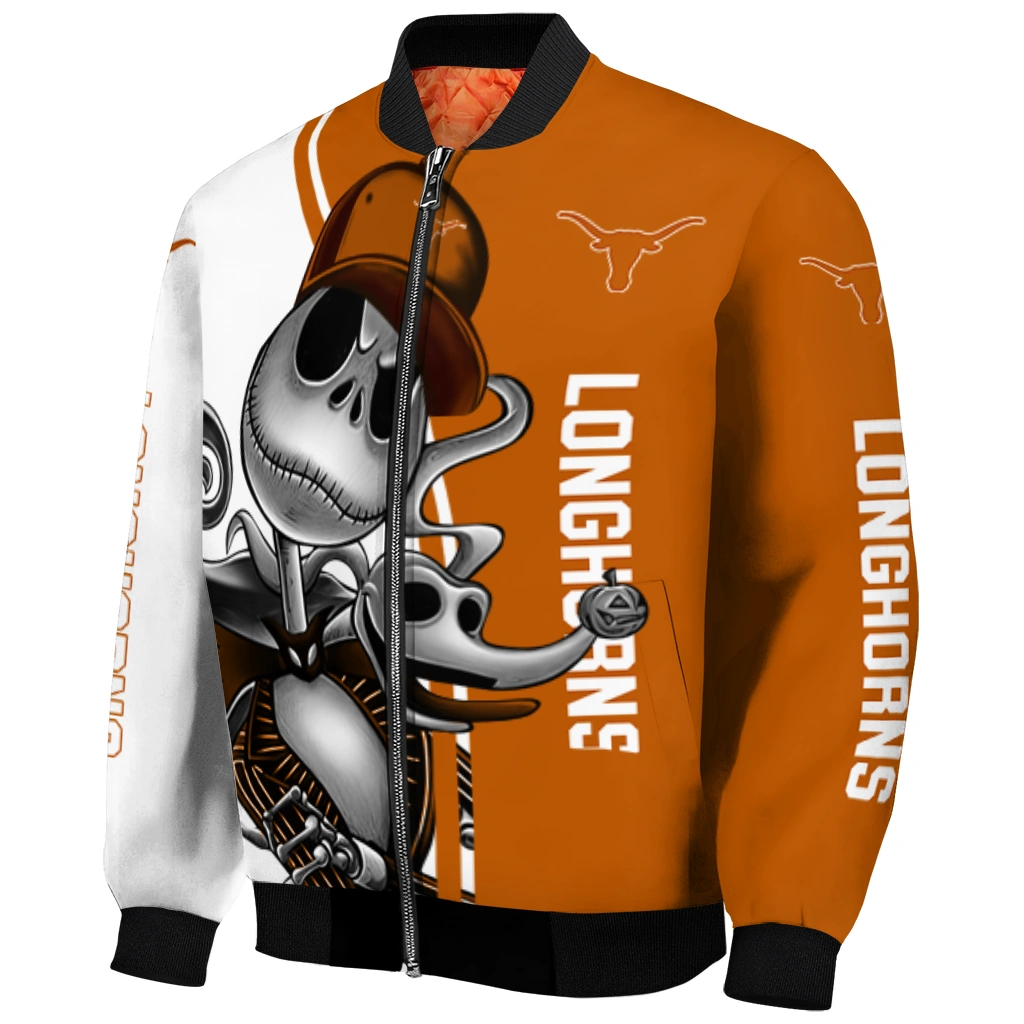 texas longhorns spooky grin orange bomber jacket fashion forward texas longhorns spooky grin orange bomber jacket fashion forward