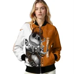 texas longhorns spooky grin orange bomber jacket best selling