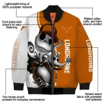 texas longhorns spooky grin orange bomber jacket best selling