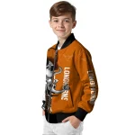 texas longhorns spooky grin orange bomber jacket best selling