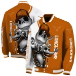 texas longhorns spooky grin orange varsity jacket best selling