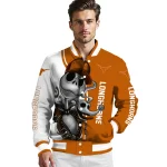 texas longhorns spooky grin orange varsity jacket best selling