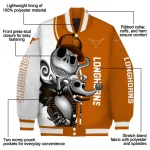 texas longhorns spooky grin orange varsity jacket best selling