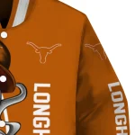 texas longhorns spooky grin orange varsity jacket best selling