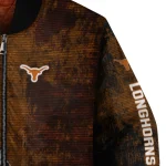 texas longhorns torn texture print orange black bomber jacket best selling
