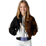texas longhorns torn texture print orange black bomber jacket best selling