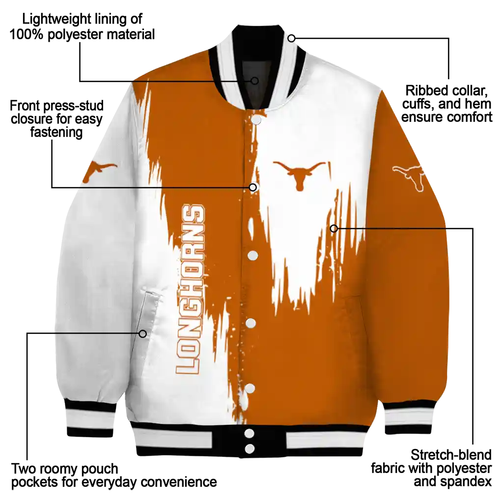 texas longhorns urban mark orange varsity jacket new arrival texas longhorns urban mark orange varsity jacket new arrival