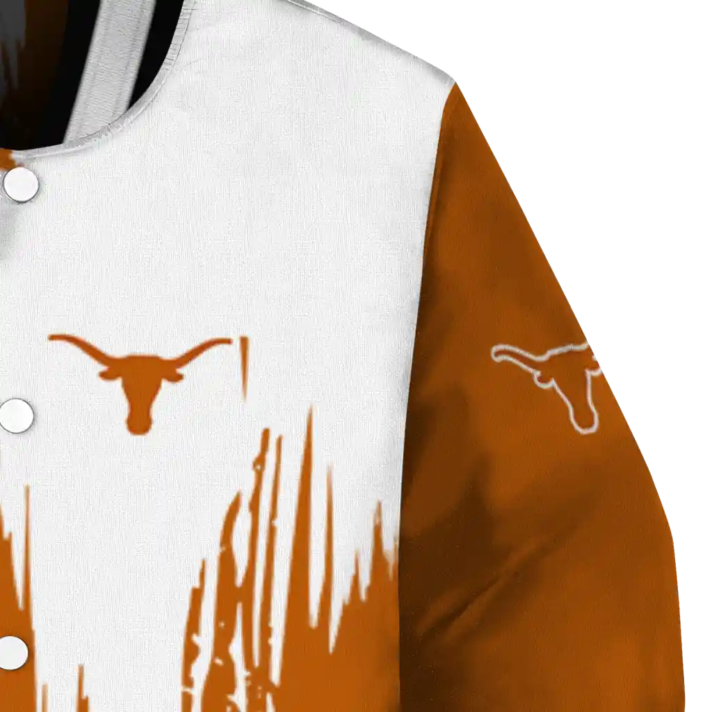 texas longhorns urban mark orange varsity jacket premium grade texas longhorns urban mark orange varsity jacket premium grade
