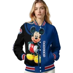texas rangers mickey mouse blue varsity jacket best selling