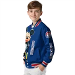 texas rangers mickey mouse blue varsity jacket best selling