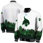 texas state bobcats clovers pattern white green varsity jacket best selling