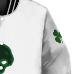 texas state bobcats clovers pattern white green varsity jacket best selling