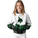 texas state bobcats clovers pattern white green varsity jacket best selling