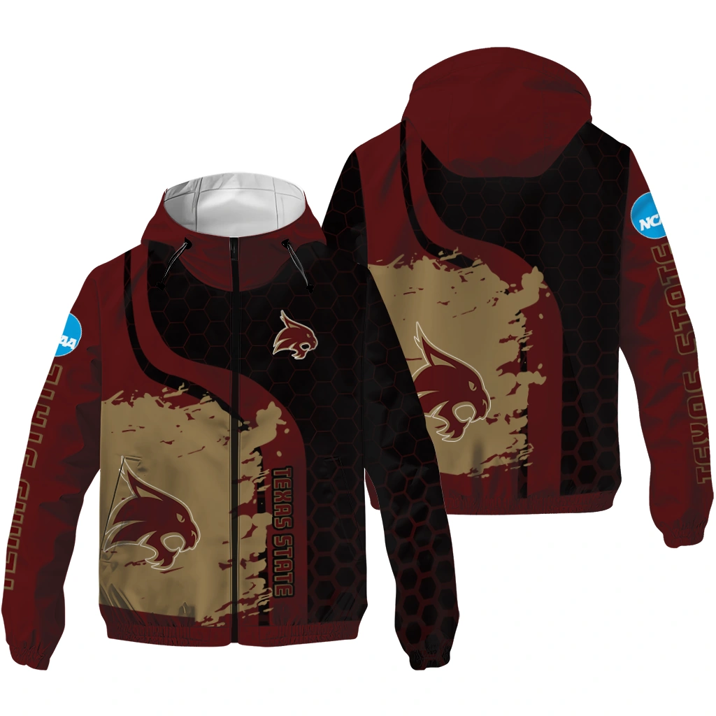 texas state bobcats grid streak maroon black windbreaker jacket high quality texas state bobcats grid streak maroon black windbreaker jacket high quality