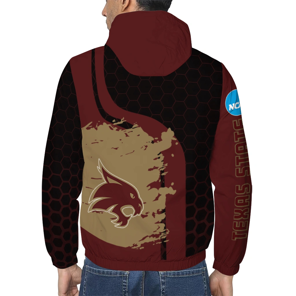 texas state bobcats grid streak maroon black windbreaker jacket trendy texas state bobcats grid streak maroon black windbreaker jacket trendy